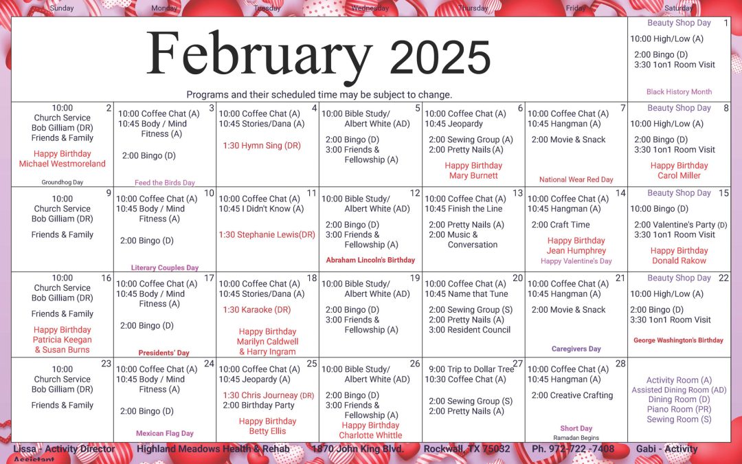 February 2025 Activities